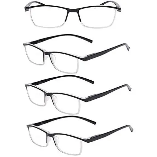 JENRICH 4 Pairs Reading Glasses - Quality Readers for Men and Women, Blue Light Blocking Glasses , HD Reading Glasses, Fashion Readers Spring Hinge, Reading Glasses Women,Computer Glasses JENRICH 4 Pairs Reading Glasses - Quality Readers for Men and Women, Blue Light Blocking Glasses , HD Reading Glasses, Fashion Readers Spring Hinge, Reading Glasses Women,Computer Glasses
