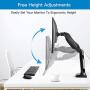 Single Monitor Mount - Articulating Gas Spring Monitor Arm, Adjustable Vesa Mount Desk Stand with Clamp and Grommet Base - Fits 17 to 27 Inch LCD Computer Monitors 4.4 to 14.3lbs Single Monitor Mount - Articulating Gas Spring Monitor Arm, Adjustable Vesa Mount Desk Stand with Clamp and Grommet Base - Fits 17 to 27 Inch LCD Computer Monitors 4.4 to 14.3lbs