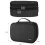 ProCase Electronics Travel Organizer Storage Bag, Double Layer Universal Traveling Gear Accessories Carrying Cover Pouch for iPad Mini Cables Phone Chargers Adapter Flash Hard Drive and More –Black