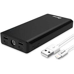 BONAI Portable Charger 30000mAh, (Huge Capacity)(Flashlight)(Outdoor) 5.6A Output External Battery Pack, 4A Input High-Speed Charging Technology, Power Bank Compatible with iPhone iPad Samsung-Black