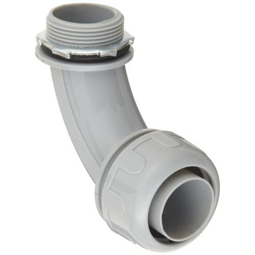 Morris Products 21826 Non-Metallic Liquid Tight Connector, 90° Right Angle, Steel Locknut, 1-1/4'' Size, 3.87'' Length, 1.45'' Width