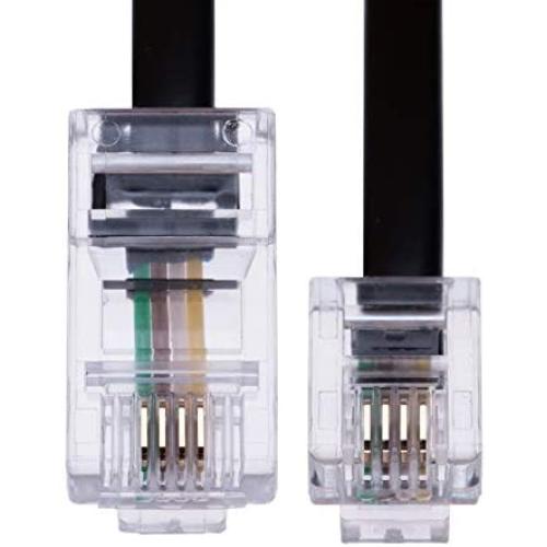 2m RJ11 to RJ45 Cable RJ11 to RJ45 Cable Phone Telephone Cord RJ11 6P4C to RJ45 8P8C Connector Plug Cable for Landline Telephone (Black)
