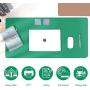 Leather Desk Pad Protector,Mouse Pad,Office Desk Mat, Non-Slip PU Leather Desk Blotter,Laptop Desk Pad,Waterproof Desk Writing Pad for Office and Home (36'' x 17'', Vivid Green)
