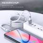 Magnetic Absorption Data Cable,Portable Self Winding Magic Rope Fast Charging Data Cable for i-Products,Automatically Retractable Magic Rope Data Cable (6Ft Length,for iPhone)