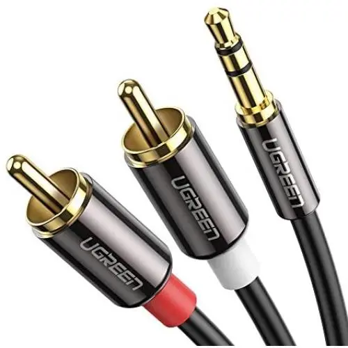 UGREEN 3.5mm to 2RCA Audio Auxiliary Adapter Stereo Splitter Cable AUX RCA Y Cord for Smartphone Speakers Tablet HDTV MP3 Player 6FT