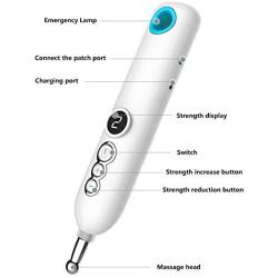 NSWD Electronic Acupuncture Pen with Replaceable Massage Head, for Pain Relief, Meridian Energy Pain Therapy Relief USB Charging