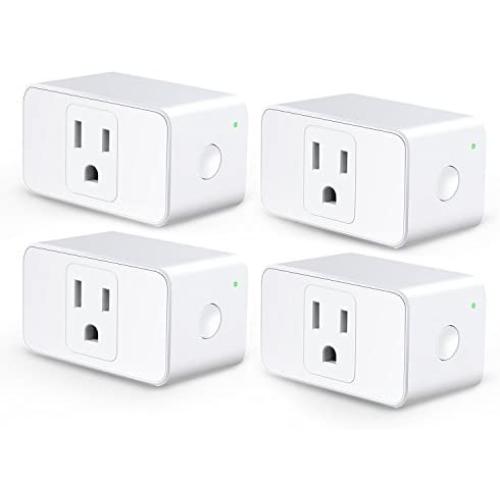 Meross WiFi Smart Plug Mini, 16 Amp & Reliable WiFi Connection Powered by Mediatek Chipset, Support Alexa, Google Assistant and SmartThings, Remote Control, Timer, Occupies Only One Socket, 4 Pack