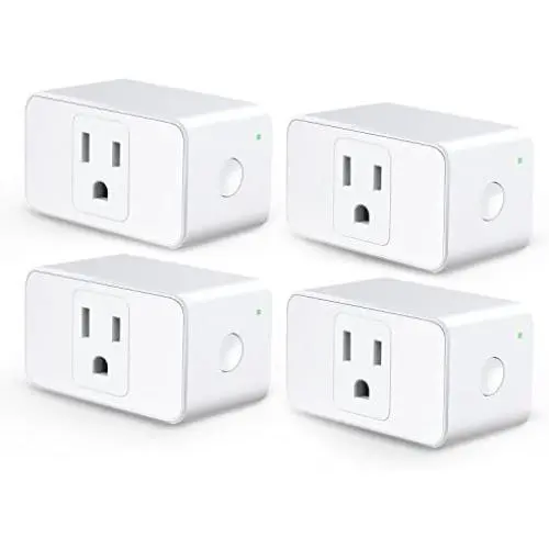 Meross WiFi Smart Plug Mini, 16 Amp & Reliable WiFi Connection Powered by Mediatek Chipset, Support Alexa, Google Assistant and SmartThings, Remote Control, Timer, Occupies Only One Socket, 4 Pack