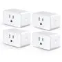 Meross WiFi Smart Plug Mini, 16 Amp & Reliable WiFi Connection Powered by Mediatek Chipset, Support Alexa, Google Assistant and SmartThings, Remote Control, Timer, Occupies Only One Socket, 4 Pack