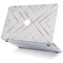 LuvCase 2 in 1 Laptop Case Compatible with MacBook Pro 13'' (2016-2021) with Touch Bar A2338 M1/A2251/A2289/A2159/A1989/A1706/A1708 Hard Shell Cover with Screen Protector (White Marble Gold Stripes)