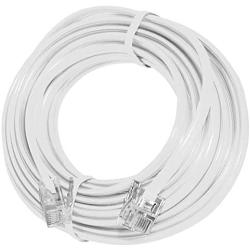 15 Feet Telephone Extension Cord Cable Line Wire, White RJ-11 by True Decor