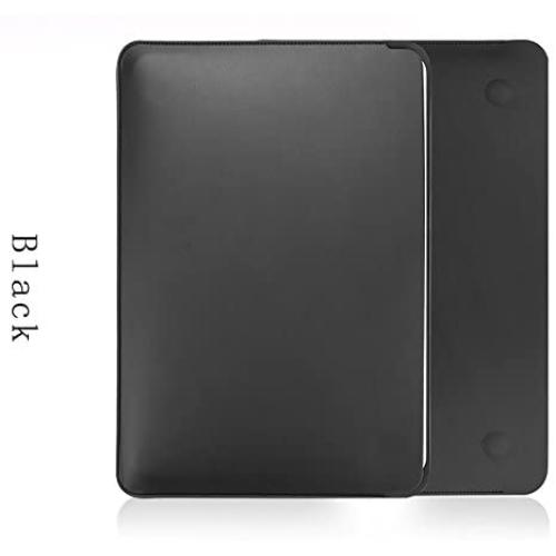 PINHEN Laptop Sleeve Compatible for MacBook Air 13 Inch 2018 2019 - Premium PU Leather Protective Case for MacBook Air 13 A1932 /MacBook Pro 13 A1989 A2159 (Black)