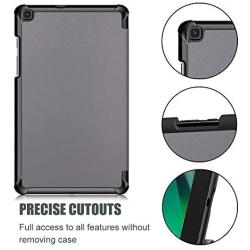 ProCase Galaxy Tab A 8.0 2019 Case T290 T295, Slim Light Cover Trifold Stand Hard Shell Folio Case for 8.0 inch Galaxy Tab A 2019 Without S Pen Model SM-T290 (Wi-Fi) SM-T295 (LTE) -Grey