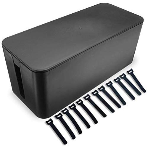 Cable Management Box Hide Wires and Surge Protector Box, Wire Organizer for Home and Office, Cable Box- Cable Organizer Box - Cord Box - Cable Hider Box - Power Strip Box - Computer Cable Management