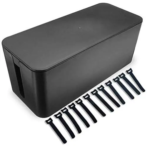 Cable Management Box Hide Wires and Surge Protector Box, Wire Organizer for Home and Office, Cable Box- Cable Organizer Box - Cord Box - Cable Hider Box - Power Strip Box - Computer Cable Management