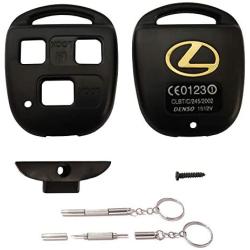 Key Fob Shell Replacement for Lexus New 3 Buttons Keyless Entry Smart Remote Control Car Key Fob Shell with Multi-Function Screwdriver Fit for Lexus GS GX is LS LX RX SC (Black)