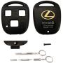 Key Fob Shell Replacement for Lexus New 3 Buttons Keyless Entry Smart Remote Control Car Key Fob Shell with Multi-Function Screwdriver Fit for Lexus GS GX is LS LX RX SC (Black)