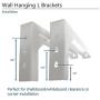 Elite Screens 12'' White Universal Projector Screen L-Brackets, Reinforced Single Metal Welded Construction, Wall or Ceiling Mount - Includes Hooks and Hardware, Model: ZVMAXLB12-W