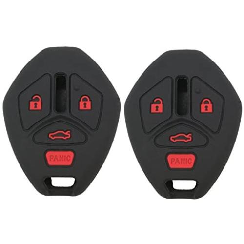 2Pcs Coolbestda Rubber Key Fob Skin Cover Case Protector Keyless Jacket Remote Holder for Mitsubishi Eclipse 2006-2012 Endeavor 2006-2011 Galant 2006-2012 Lancer Outlander 2007-2013