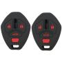 2Pcs Coolbestda Rubber Key Fob Skin Cover Case Protector Keyless Jacket Remote Holder for Mitsubishi Eclipse 2006-2012 Endeavor 2006-2011 Galant 2006-2012 Lancer Outlander 2007-2013