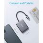 Anker USB C to Dual HDMI Adapter, Compact and Portable USB C Adapter, Supports 4K@60Hz and Dual 4K@30Hz, for MacBook Pro, MacBook Air, iPad Pro, XPS, and More [Compatible with Thunderbolt 3 Ports]