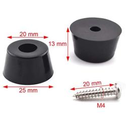 SDTC Tech 16-Pack Rubber Feet with Built in Stainless Steel Washer, Round Non-Slip Furniture Pads (25x20x13mm / D1xD2xH) with Screws for Cutting Board, Electronics, Amps, Cabinet, Chairs etc.