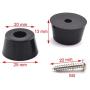 SDTC Tech 16-Pack Rubber Feet with Built in Stainless Steel Washer, Round Non-Slip Furniture Pads (25x20x13mm / D1xD2xH) with Screws for Cutting Board, Electronics, Amps, Cabinet, Chairs etc.