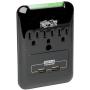 Tripp Lite 3 Outlet Portable Surge Protector Power Strip, Direct Plug in, 2 USB, & $5,000 Insurance (SK30USB) Black