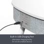 Portable Smart Side Table Bluetooth Speaker with Wireless Charger and USB Charging Dock, Modern Home Studio Smart Table Multifunctional (Cream)