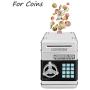 HeQiao Piggy Bank Password Safe Electronic Auto Scrolled Paper Money Banks Digital Coin Bank Money Box (Silver)