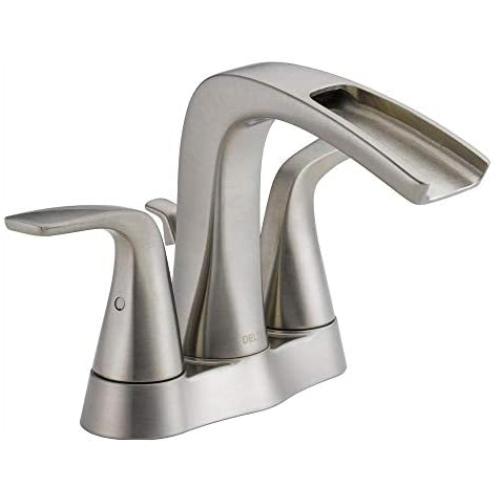 Delta Tolva 4 in. Centerset 2-Handle Bathroom Faucet in Stainless