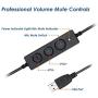 VoiceJoy Office Headset with USB Jack Business Noise Cancelling Headset with Microphone, Volume Control Mute Switch for Laptops PCs Computers