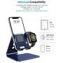 Apple Watch Stand, OMOTON 2 in 1 Universal Desktop Stand Holder for iPhone and Apple Watch Series 5/4/3/2/1 (Both 38mm/40mm/42mm/44mm) (Deep Navy)