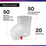 3M PPS (Original Series) Paint Spray Gun Cup Lids and Liners Kit, 16114, Mini, 6 oz, 200-micron Filter, Use w/ Paint Gun for Cars, Furniture, Home, 50 Disposable Lids and Liners, 20 Sealing Plugs