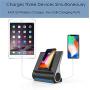 Azpen Dockall D108 Wireless Charging Dock w/Bluetooth Speakers Wireless Charging for iPhone 12/12 Pro/ 12 Mini/ 11/11 Max/ 11 Max Pro/XS Max/Samsung S20/ Note 20/ S10/ S9/ S9+ Black