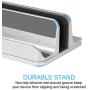 JARLINK (Upgraded Version) Vertical Laptop Stand, Desktop Stand Adjustable Laptop Holder (up to 17.3 inches) Compatible with MacBook Pro/Air, Microsoft Surface, Lenovo (Silver)