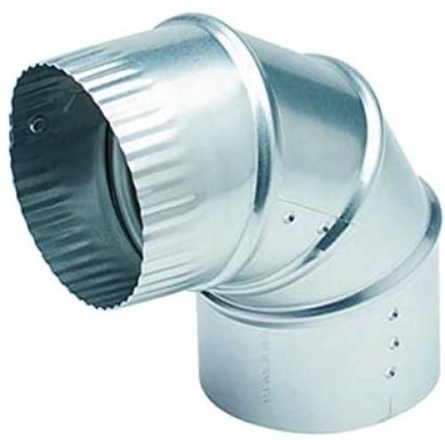 Deflecto Aluminum Dryer Vent Elbow, Fully Adjustable, 4'', Silver (DE904)