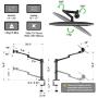 viozon Monitor and Laptop Mount, 2-in-1 Adjustable Dual Arm Desk Mounts Single Desk Arm Stand/Holder for 17 to 32 Inch LCD Computer Screens, Extra Tray Fits 12 to 17 inch Laptops (Black)