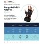 Copper Compression Long Arthritis Gloves - Guaranteed Highest Copper Content. Best Copper Infused Extra Long Fit Glove for Women + Men Carpal Tunnel Computer Typing Support Hands Wrist 1 Pair (Large)