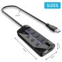 Powered USB Hub 3.0, atolla USB Hub with 4 USB 3.0 Data Ports and 1 USB Smart Charging Port, USB Splitter with Individual Power Switches and 5V/3A Power Adapter