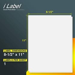 iLable 8.5'' x 11'' Full Sheet Sticker Paper for Laser & Inkjet Printers[150 Sheets,150 Labels]