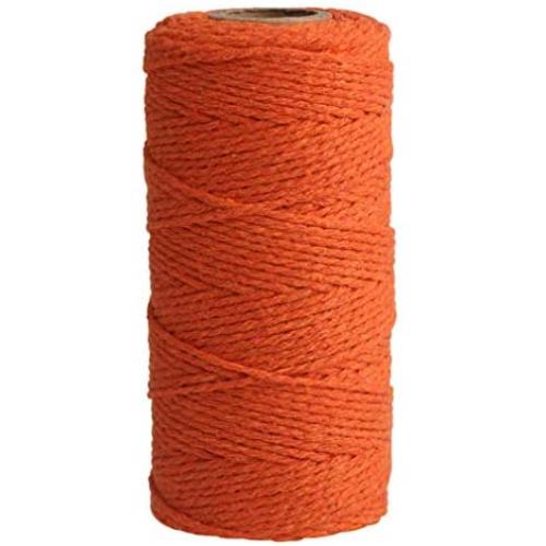 Cotton String, 328Feet 2mm Cotton Cord Craft String Baker Twine for DIY Crafts and Gift Wrapping (Orange)