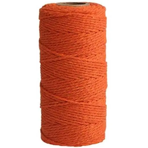 Cotton String, 328Feet 2mm Cotton Cord Craft String Baker Twine for DIY Crafts and Gift Wrapping (Orange)