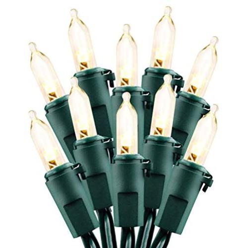 Christmas Lights - Battery Operated String Lights 50 LED String Lights Mini Lights with Auto-Timer and 8 Lighting Modes for Christmas Wreath Party Wedding Garden Home Decoration, Warm White, 2 Pack