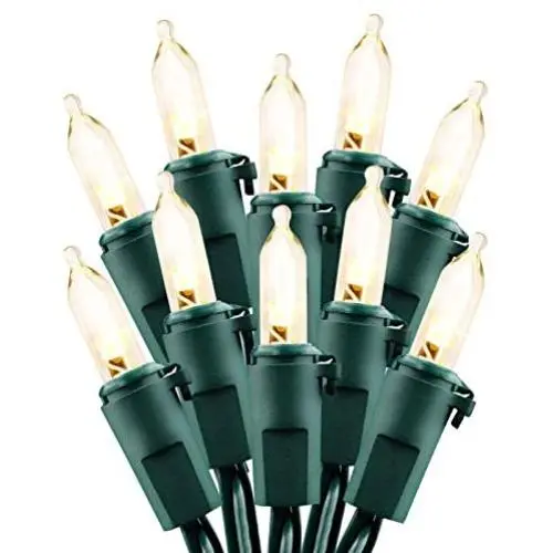Christmas Lights - Battery Operated String Lights 50 LED String Lights Mini Lights with Auto-Timer and 8 Lighting Modes for Christmas Wreath Party Wedding Garden Home Decoration, Warm White, 2 Pack