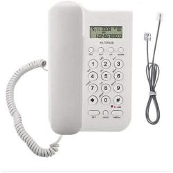 Qinhum Corded Phone Wired Telephone Desktop Wall Mount Seniors Landline Phones for Home Office … (White)