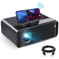 Mini Projector for iPhone, ELEPHAS 2020 WiFi Movie Projector with Synchronize Smartphone Screen, 1080P HD Portable Projector Supported 200'' Screen, Compatible with Android/iOS/HDMI/USB/SD/VGA
