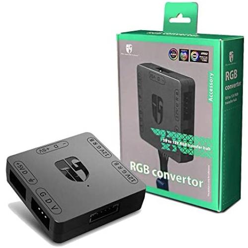 DEEPCOOL RGB Convertor, 5V ADD-RGB to 12V RGB Transfer Hub, Motherboard with 12V 4-pin Header can Contorl 5V ADD-RGB Products, Non-Compatible with Asrock Motherboard