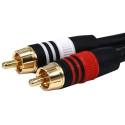 Monoprice 1.5ft Premium 2 RCA Plug/2 RCA Plug M/M 22AWG Cable - Black