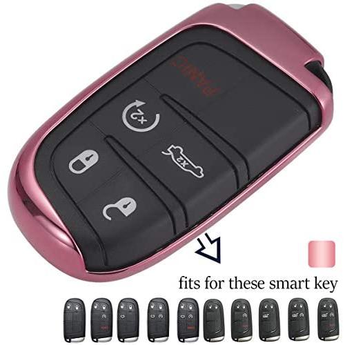 Lcyam TPU Car Key Fob Cover Glossy Flexible Case Fits for Dodge Ram Jeep Grand Cherokee Chrysler Smart Keyless Entry Remote Key 2 3 4 5 Button … (Pink) Lcyam TPU Car Key Fob Cover Glossy Flexible Case Fits for Dodge Ram Jeep Grand Cherokee Chrysler Smart Keyless Entry Remote Key 2 3 4 5 Button … (Pink)